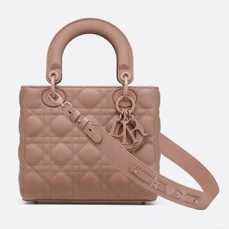 Dior Bag ABCDior Cannage Apricot My Ultramatte Lady Calfskin 0519 Luxury
